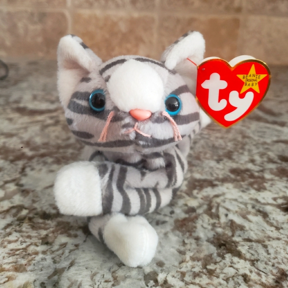 Original 1997 Ty Beanie Baby Prance the Cat - RARE and RETIRED - with TAG ERRORS